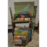 An artist collection of oil paintings, various subjects on board and unframed canvases.