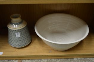 A modern pool pottery vase and a large bowl.