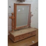 A pine dressing table mirror.