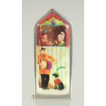 A SILVER PUNCH AND JUDY VESTA CASE, 5.5CM LONG.