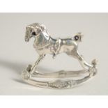 A SILVER NOVELTY ROCKING HORSE, 1.5".