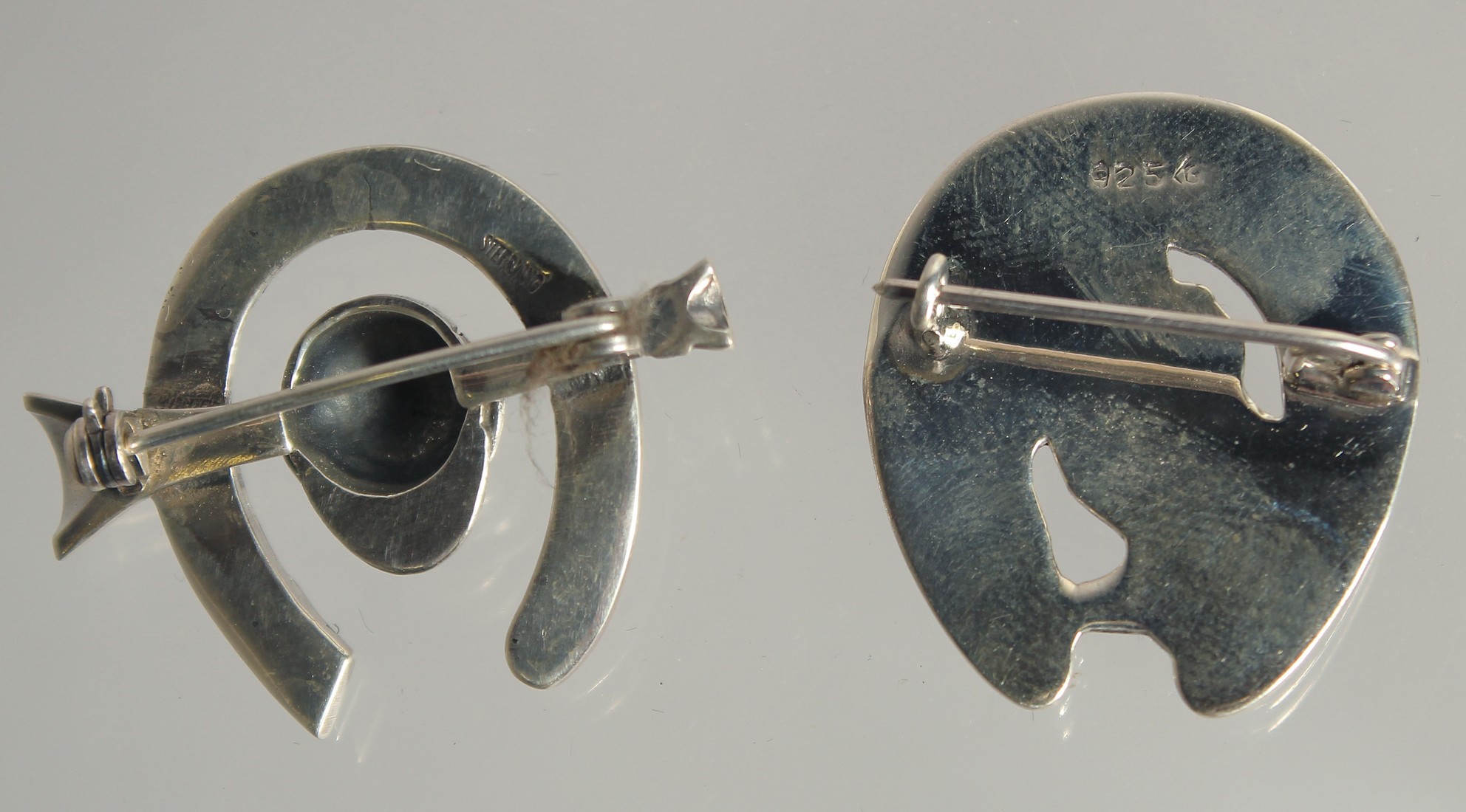 TWO SILVER HORSESHOE BROOCHES. - Image 2 of 2