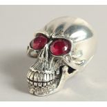 AN 800. SILVER SKULL SNUFF BOX, 1.75".