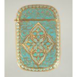 AN ENAMEL PERSIAN VESTA,, 4.5cm long.