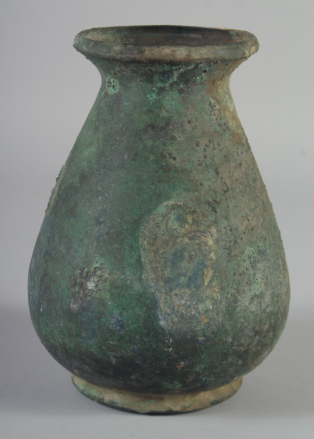 AN UNUSUAL ANCIENT PERSIAN OR ROMAN VASE, 19.5cm high.