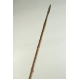 AN EARLY 20TH CENTURY MINDANAO MORO LONG SPEAR (BUDIAK), the spearhead with concave triple-sided