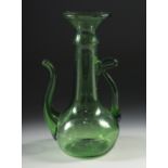 AN 18TH-19TH CENTURY PERSIAN BLOWN GLASS EWER, 16.5cm high.