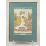 A LARGE 18TH-19TH CENTURY INDIAN DECCANI MINIATURE PAINTING, depicting Khawaja Qutub Eldeen,