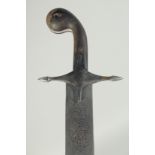 A FINE LARGE EARLY 19TH CENTURY ISLAMIC OTTOMAN TURKISH KILIJ SWORD, with engraved calligraphic