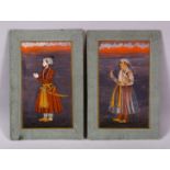 TWO FINE QUALITY INDIAN MINIATURE PAINTINGS, each depicting a Maharaja, both 22cm x 15cm.