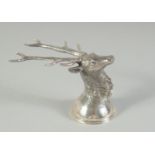 A GOOD RUSSIAN SILVER STAG STIRRUP CUP. Mark: 84, head. 112gms.