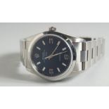A GOOD ROLEX OYSTER PERPETUAL BLUE DIAL AIR KING WRISTWATCH.