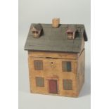 A REPLICA WOODEN HOUSE BOX.