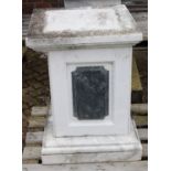 A PAIR OF ITALIAN MARBLE STANDS on square bases. 2ft 7ins high.