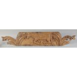 AN 18TH CENTURY CARVED PANEL with acanthus. 16ins long.