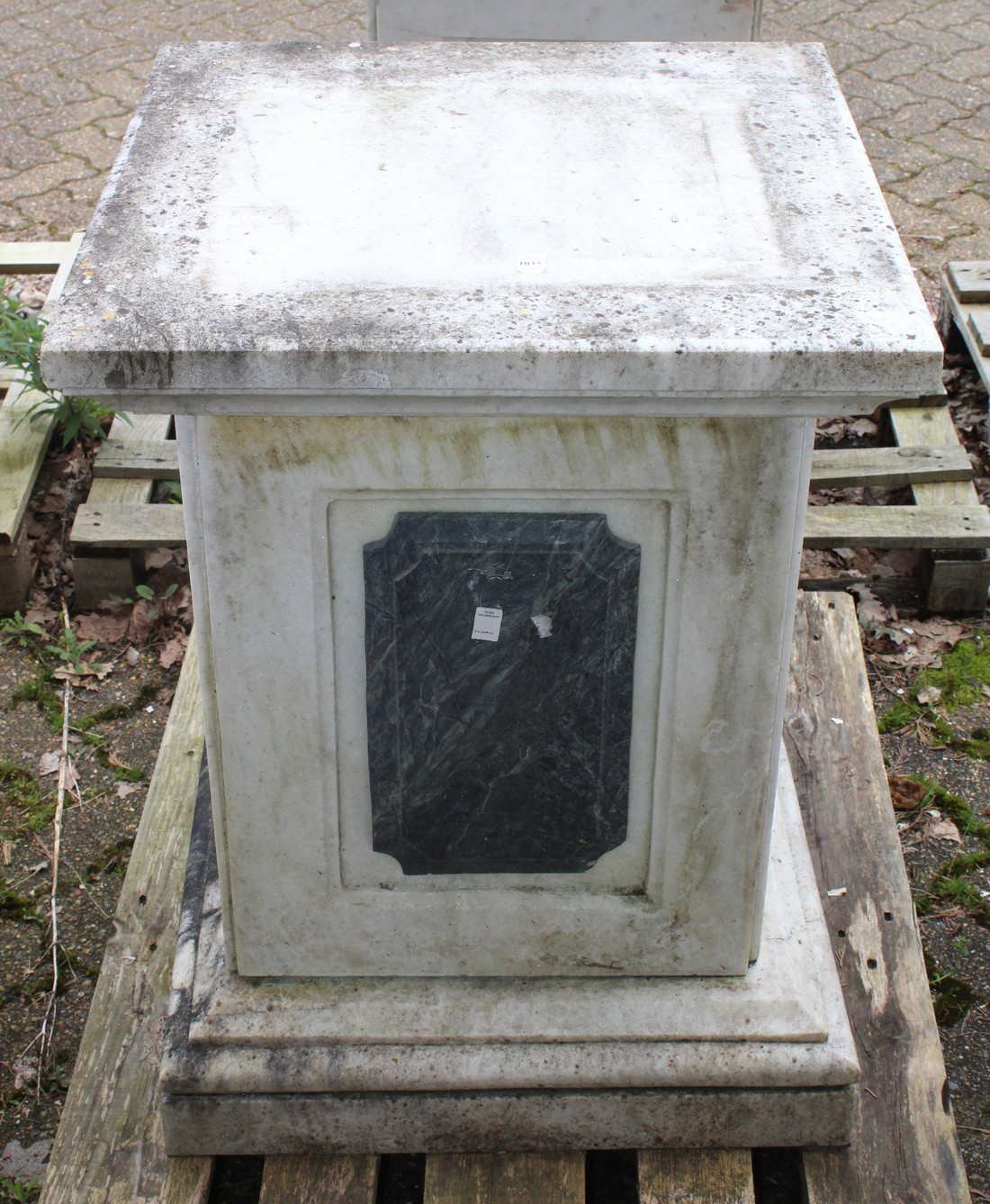 A PAIR OF ITALIAN MARBLE STANDS on square bases. 2ft 7ins high. - Image 2 of 2