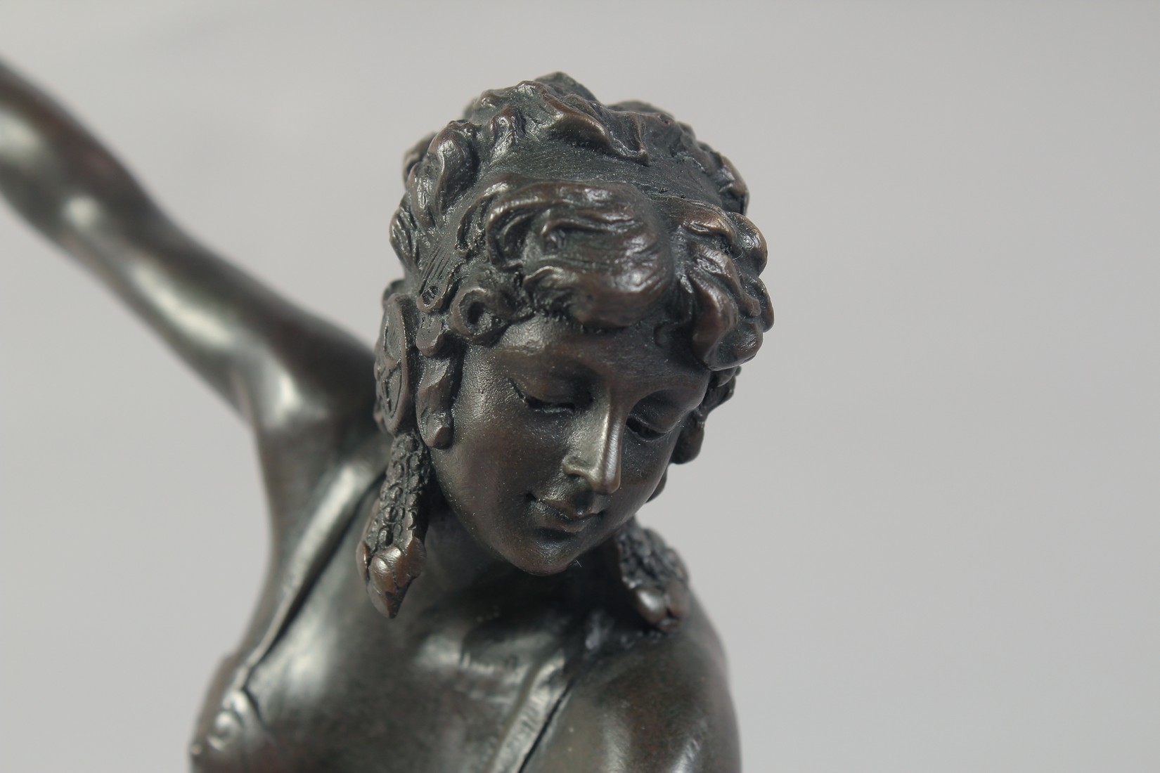 C. J. R. COLINET. A GOOD BRONZE OF A DANCER on a bed of flowers. Signed, 15.5ins on a circular - Image 4 of 6