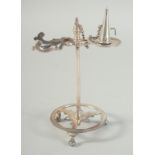 A RARE GEORGE III SILVER WAX JACK by HESTER BATEMAN with bead edge, scissor action and candle