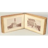 A BOUND LEATHER PHOTOGRAPH ALBUM OF ITALIAN SCENES.