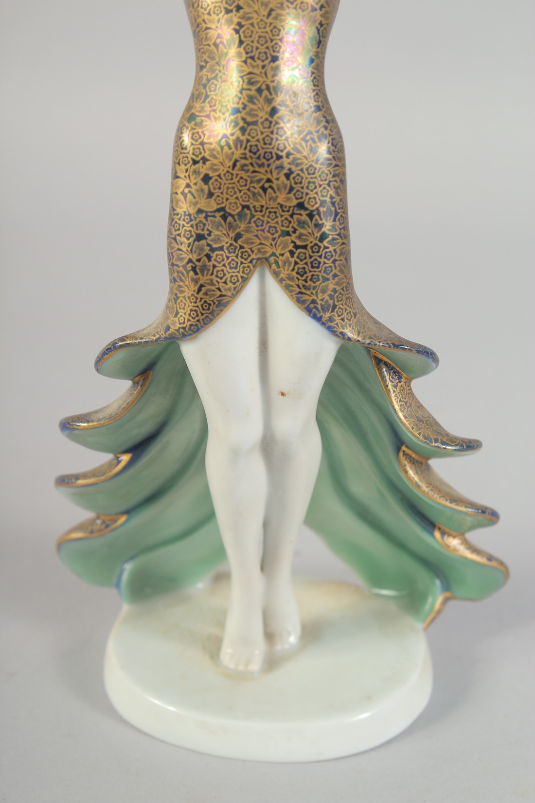 A ROSENTHAL ART DECO PORCELAIN DANCER arms outstretched. Bears original labels on base. 8.5ins - Image 4 of 7