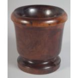 A GOOD 18TH - 19TH CENTURY LIGNUM VITAE MORTAR. 7ins high, 6ins diameter.