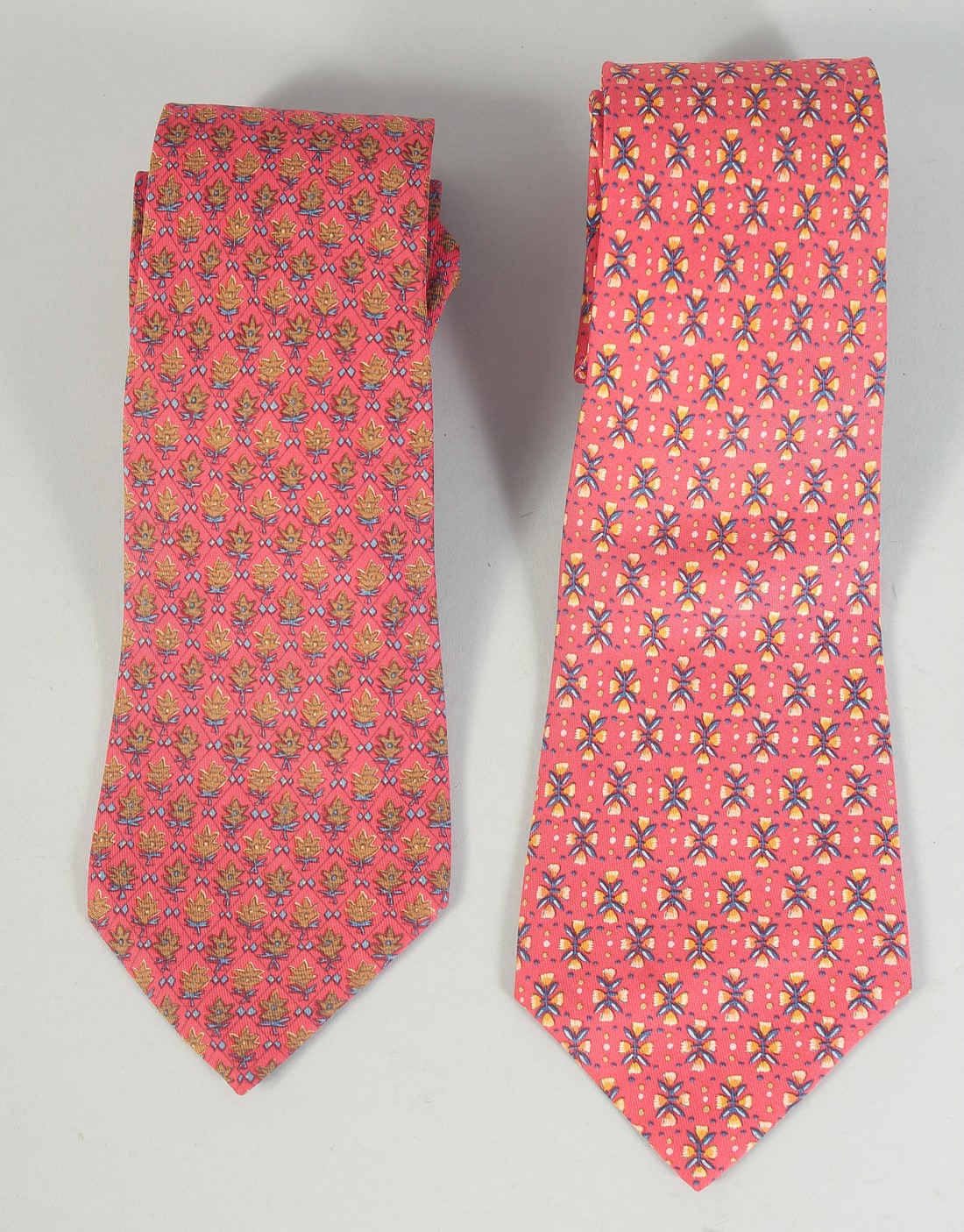 TWO HERMES SILK TIES