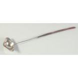 A LONG HANDLED GEORGE III TODDY AND PUNCH LADLE, possibly Scottish with sword handle. 15.5ins long.