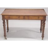 A 19TH CENTURY MAHOGANY SIDE TABLE by GILLOWS, LANCASTER. The plain top with brass grill, two frieze