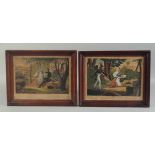 A GOOD PAIR OF ALPINE SCENES ENGRAVINGS, framed and glazed. 10ins x 12ins.