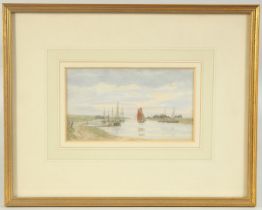 Attributed to George Parsons Norman, Shipping on a Norfolk river, signed and dated in pencil, 3.