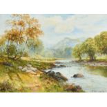 Ernest Walbourn (1872-1927) 'At Bettws-y-Coed, N. Wales', a stream with sheep grazing the banks