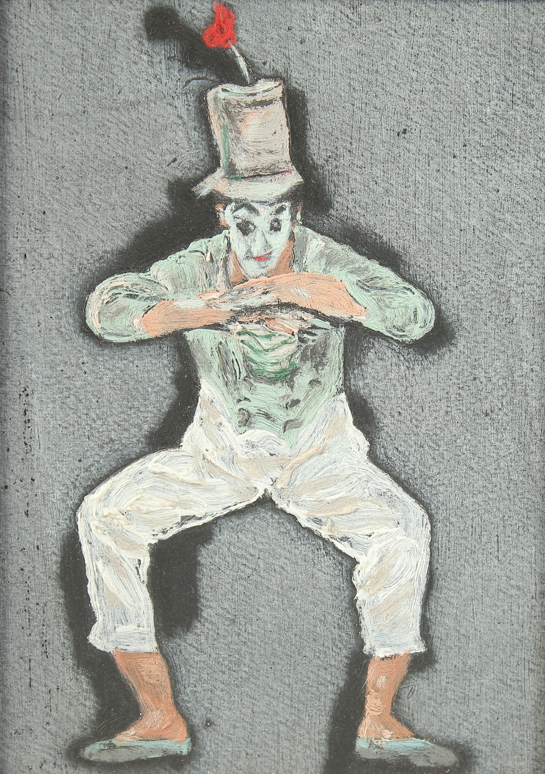 Mid-20th Century, Study of Marcel Marcean, mixed media on paper, 5.75" x 4", (14.5x10cm). - Image 2 of 3