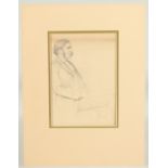 Frederick Sargent, Portrait of a seated gentleman, pencil, signed and inscribed under mount, 9" x