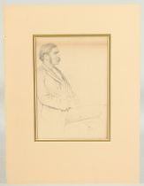Frederick Sargent, Portrait of a seated gentleman, pencil, signed and inscribed under mount, 9" x