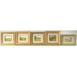 Doreen Medhurst (20th Century) a set of four miniature landscapes, oil, each 2.25" x 2.75" (6 x