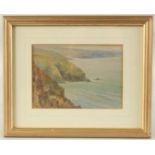 Alfred Young Nutt (1847-1924) British, 'Distant View of Perranporth', watercolour, label verso, 4.