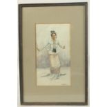 T. Martin Jones, circa 1920, a study of an Oriental figure in traditional dress, watercolour,
