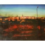 E. Tandirh, American School, an urban view, oil on canvas, signed and dated 2005, 28.5" x 36", (72.