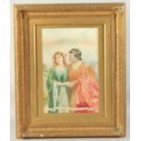 circa 1890, 'Lay thy sweet hands in mine and trust to me', watercolour, initialled, 15" x 9.75", (