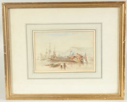 H.F. Oakes, 'King Charles arrival at Dover', watercolour, signed, inscribed and dated 1844 in