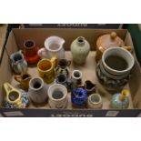A group of small studio pottery items to include jugs etc.