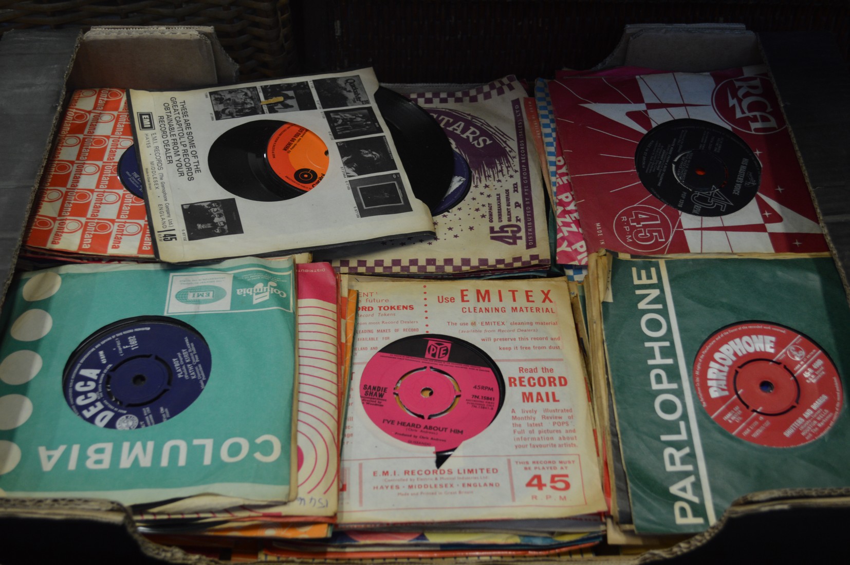 A quantity of single records, mostly circa 1960's.