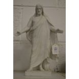 A Parian ware figure of Jesus.