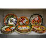 A good collection of Wedgwood limited edition Clarice Cliff plates made for the Bradford Exchange.