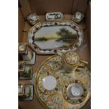 A Noritake dressing table set and part cabaret set.