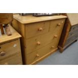 A Victorian style pine chest of drawers.