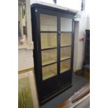 A large Continental ebonised four door display cabinet.