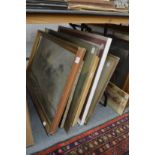 Various oil paintings etc. some unframed.