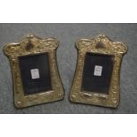 A pair of Art Nouveau design silver photograph frames.