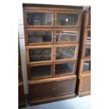 A Minty five section oak bookcase.